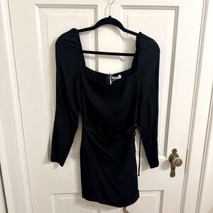 Reformation Rosalie Wrap Mini Dress in Black - Size 6 - New with Tags